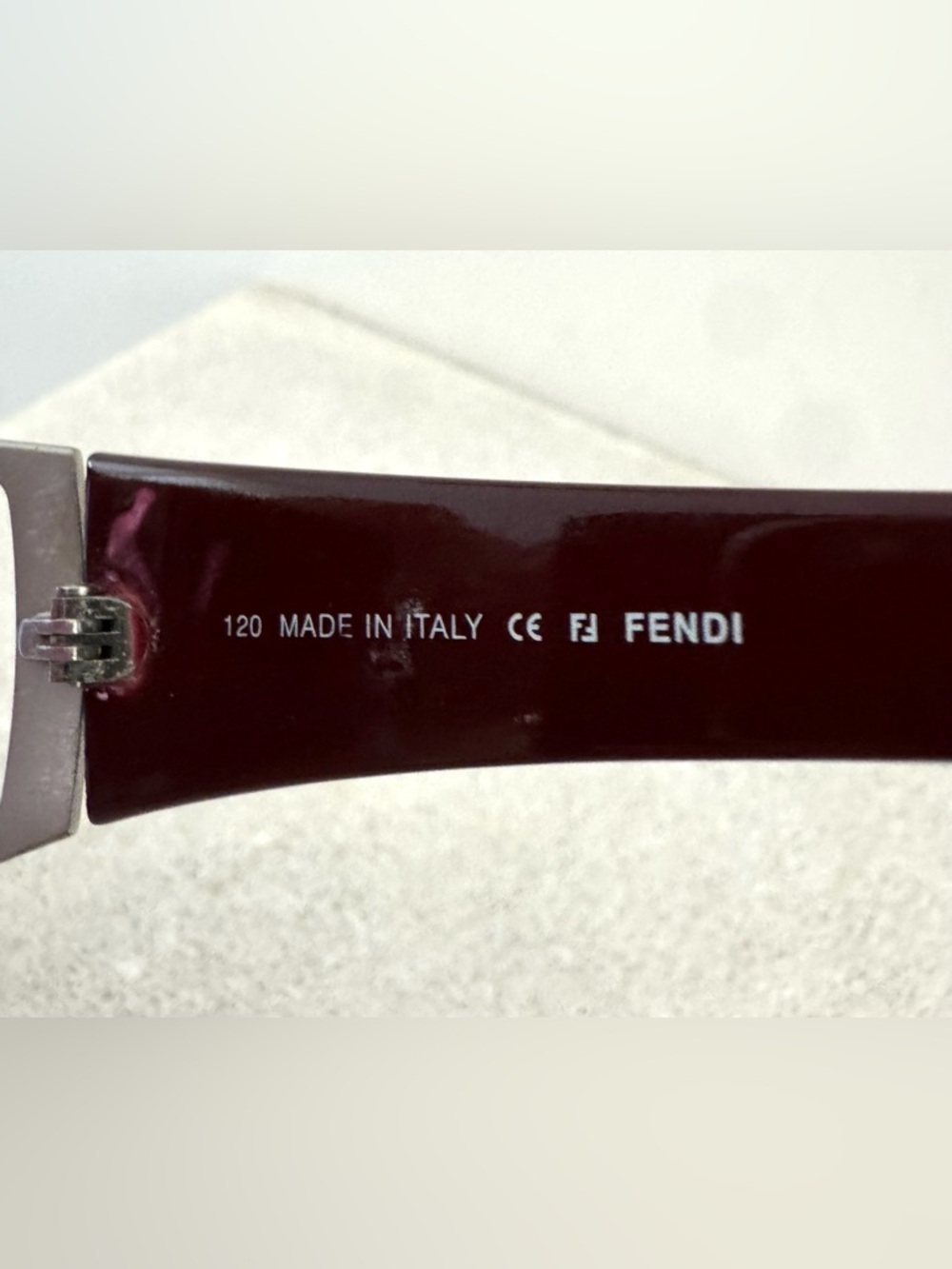 FENDI Cutout Temple Rimless Sunglasses Burgundy FS372AF Unisex - Picture 6 of 10